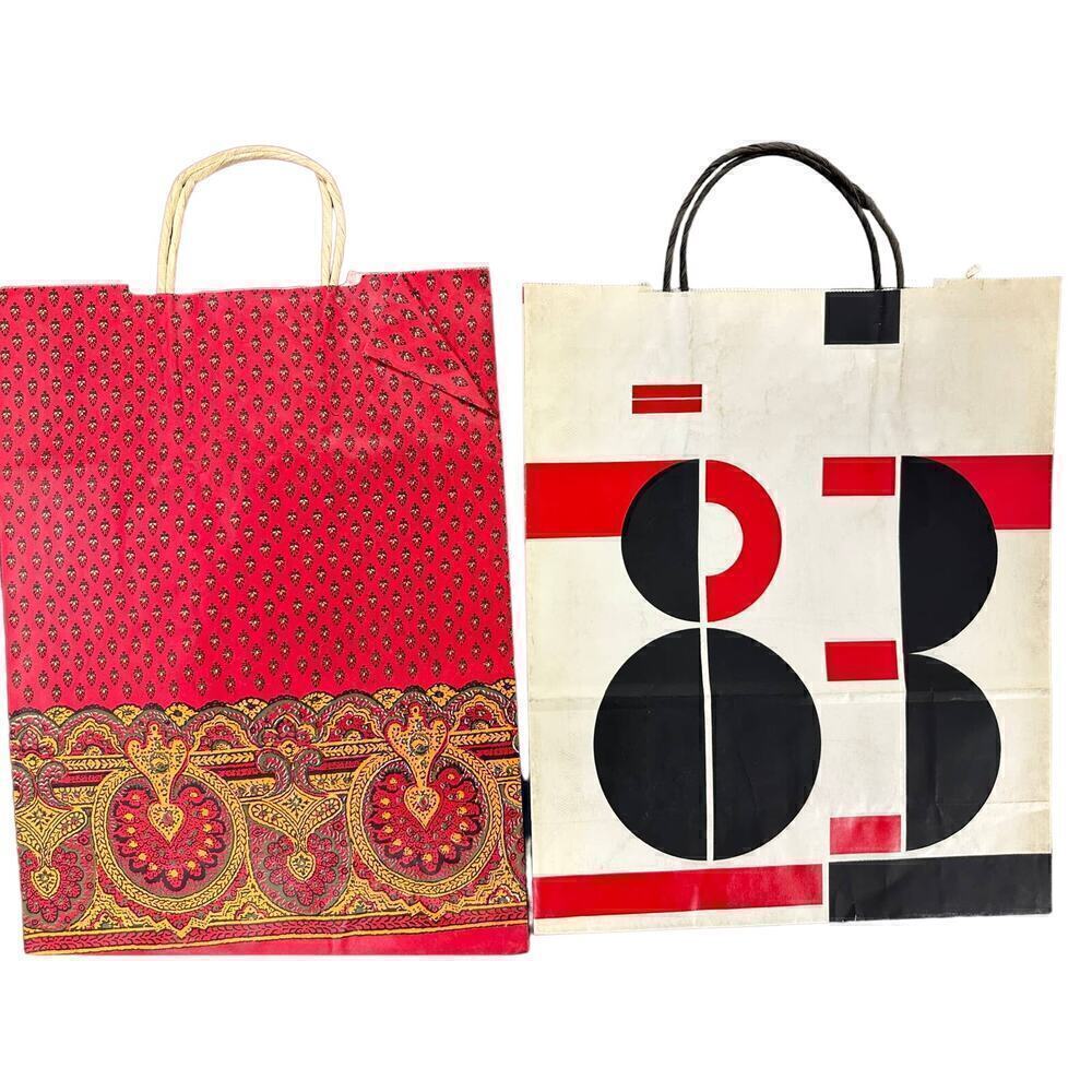 2 VTG Bloomingdales Paper Shopping Bags New Years 1983 & Provencal Art Gift Bag